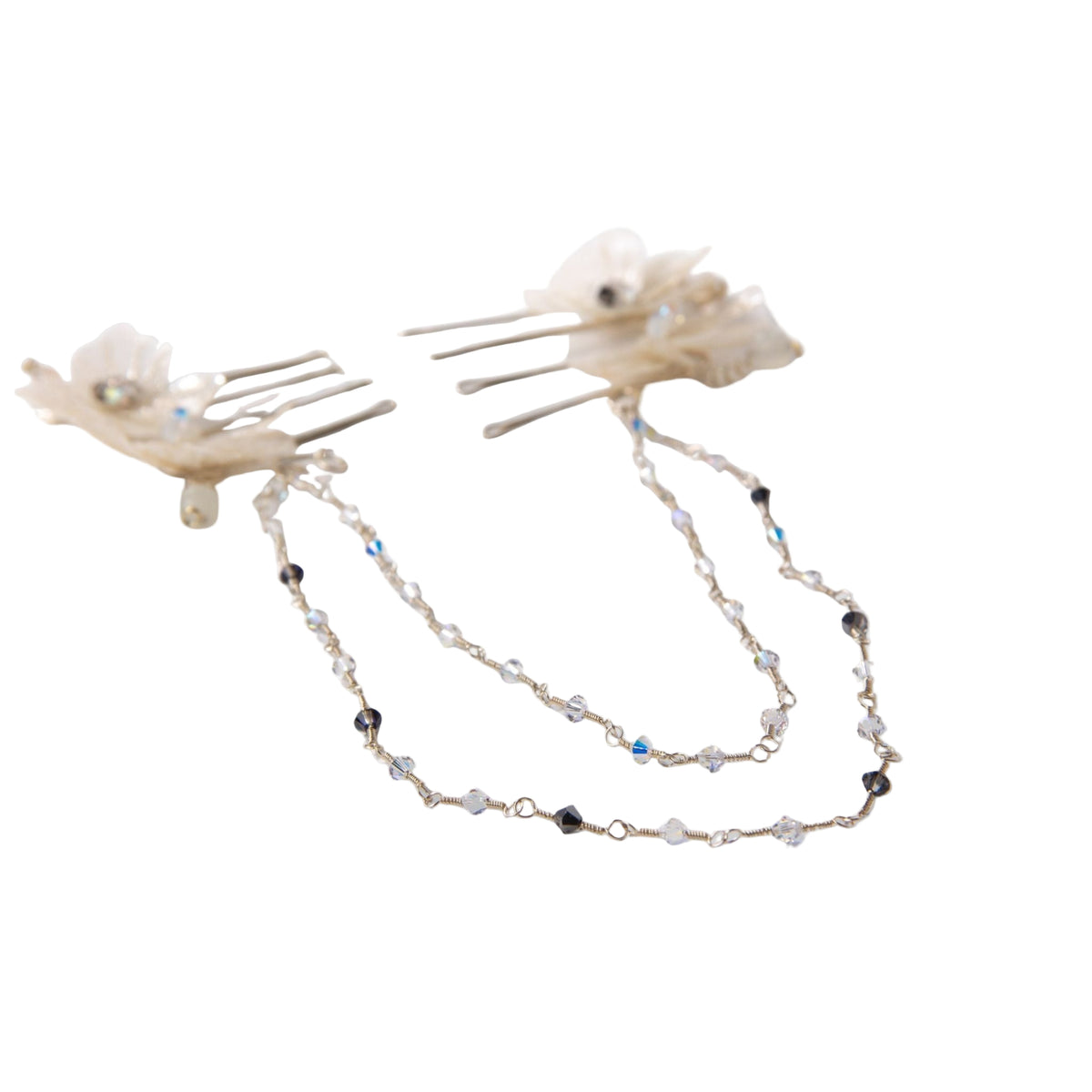 Gardenia rain tiara designed by Alma Dos Mares