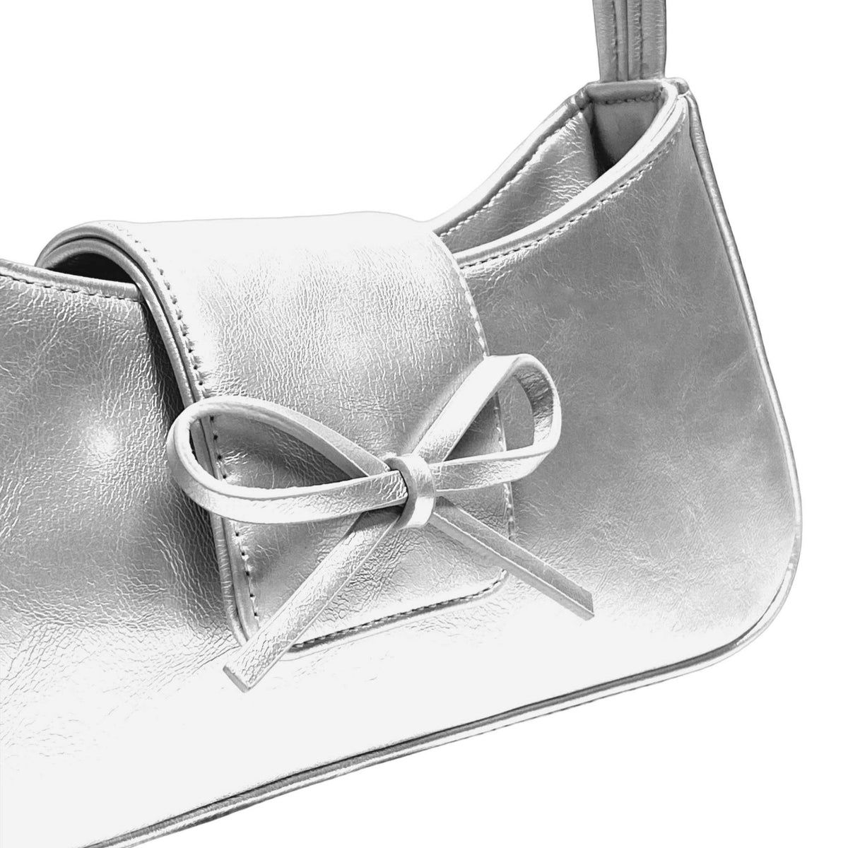 TTMAB - Bow Baguette Bag | Silver, buy at DOORS NYC