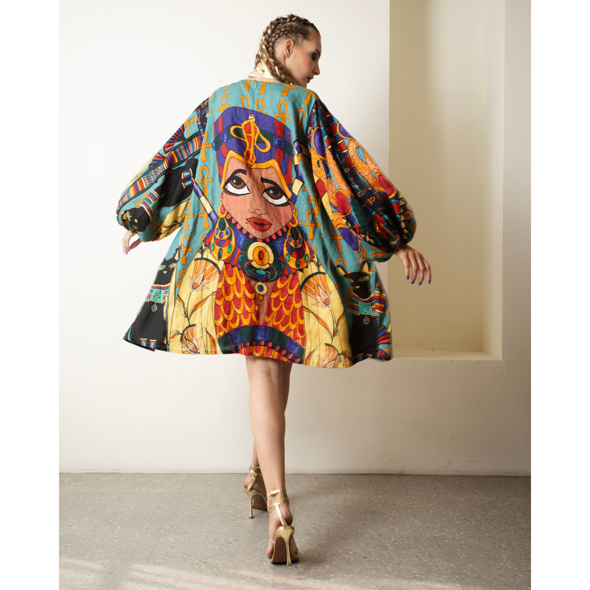 A-Line Balloon Sleeve Ladia Dress