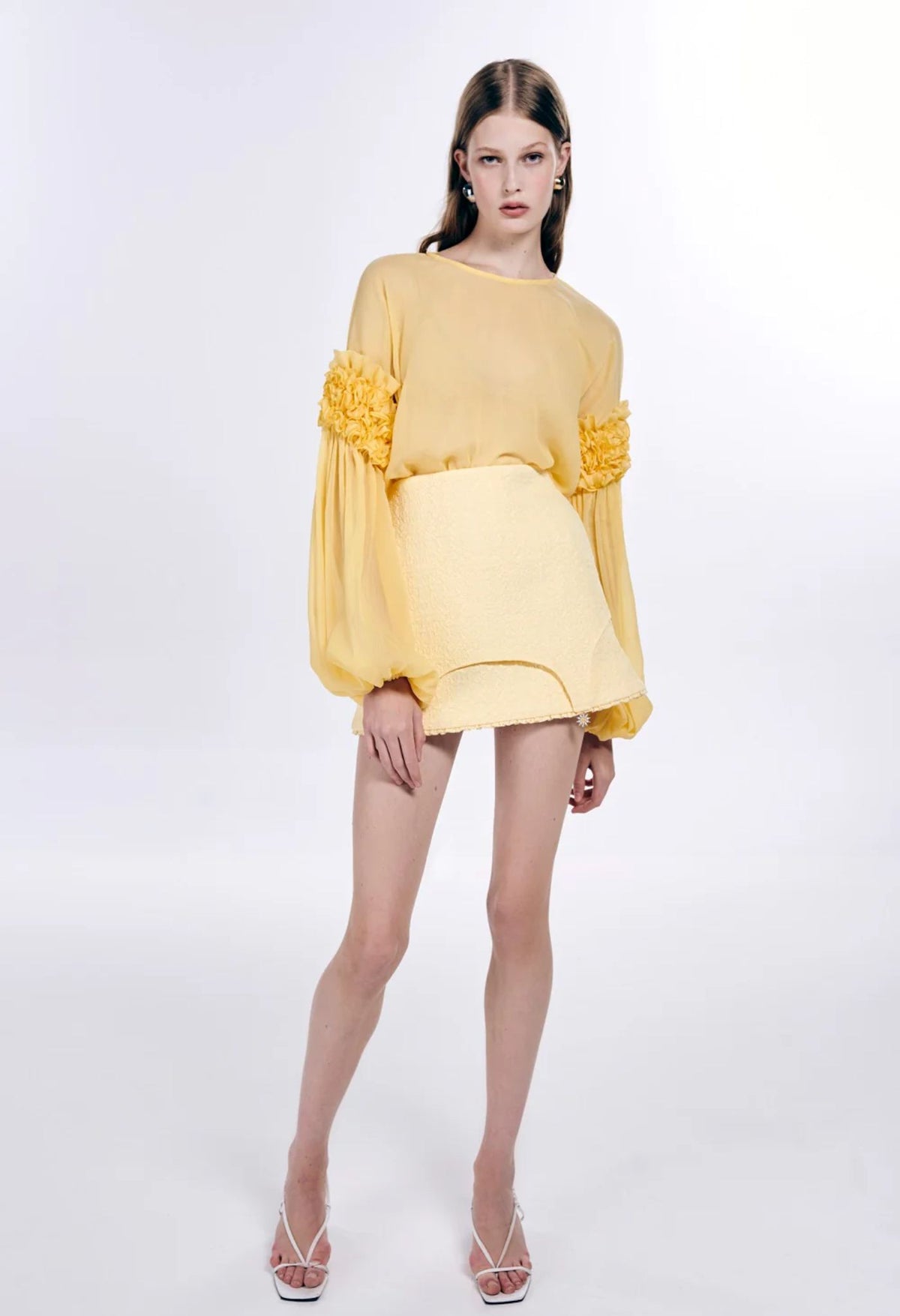 GURANDA - Yellow Ruffled Blouse , buy at DOORS NYC