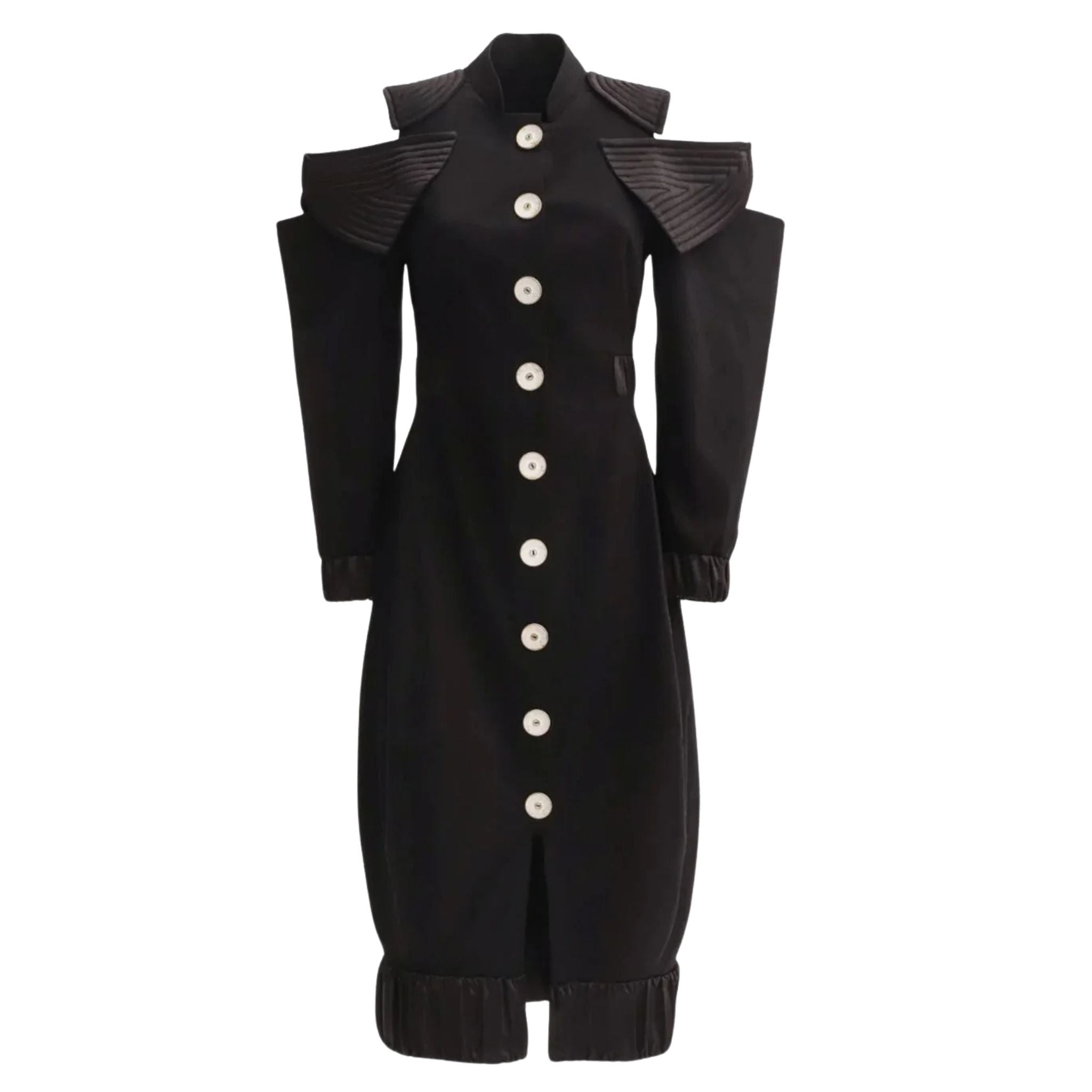 Military Dress With Shoulder Cut-Outs | Black