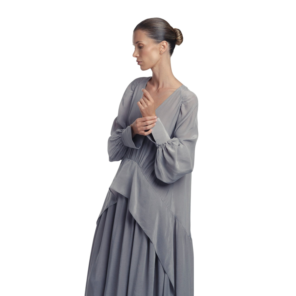 Grey Oversized Cupra Dress