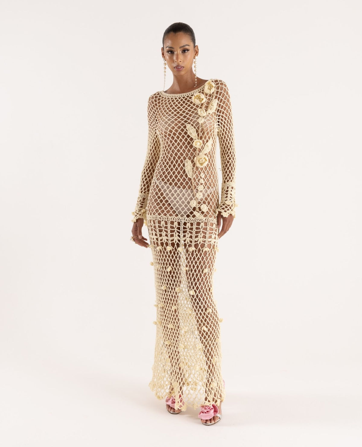 ANDREEVA - Butter Yellow Vanilla Handmade Crochet Dress, buy at DOORS NYC