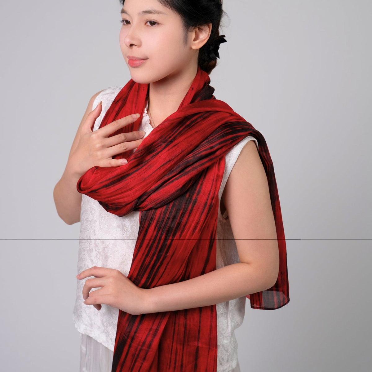 Red Brushstroke Scarf | PR Sample