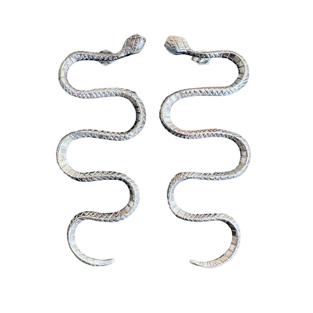 AKI ROC JEWELRY - Inca Snake Earrings | Sterling Silver, buy at DOORS NYC