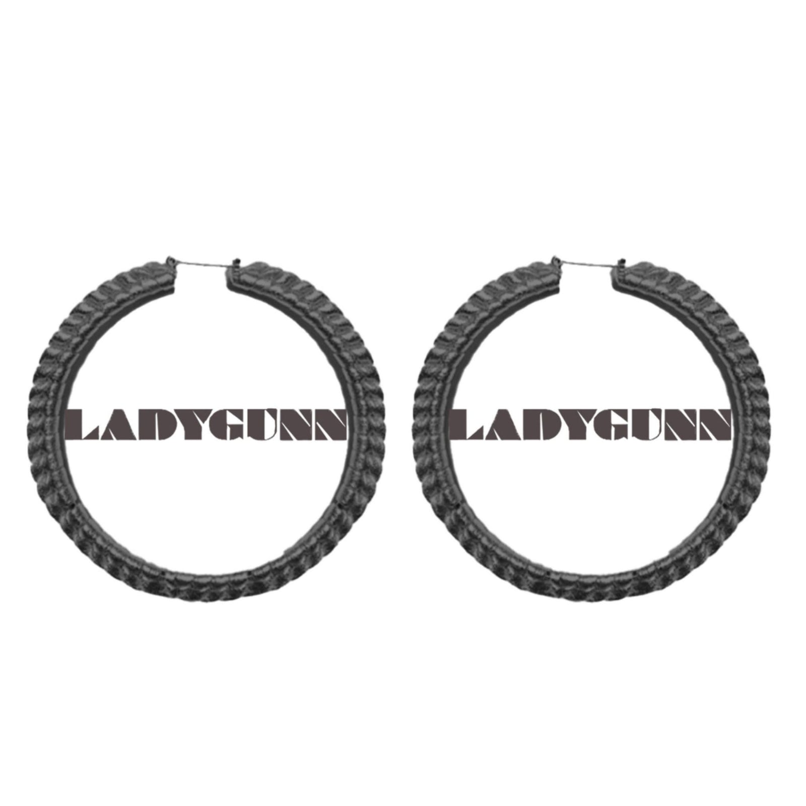 Black Textured Hoop Earrings | SM x LADYGUNN