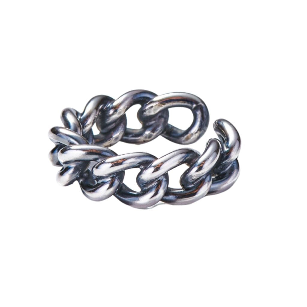 MASANA - Oxidized Silver Chain Ring, buy at DOORS NYC