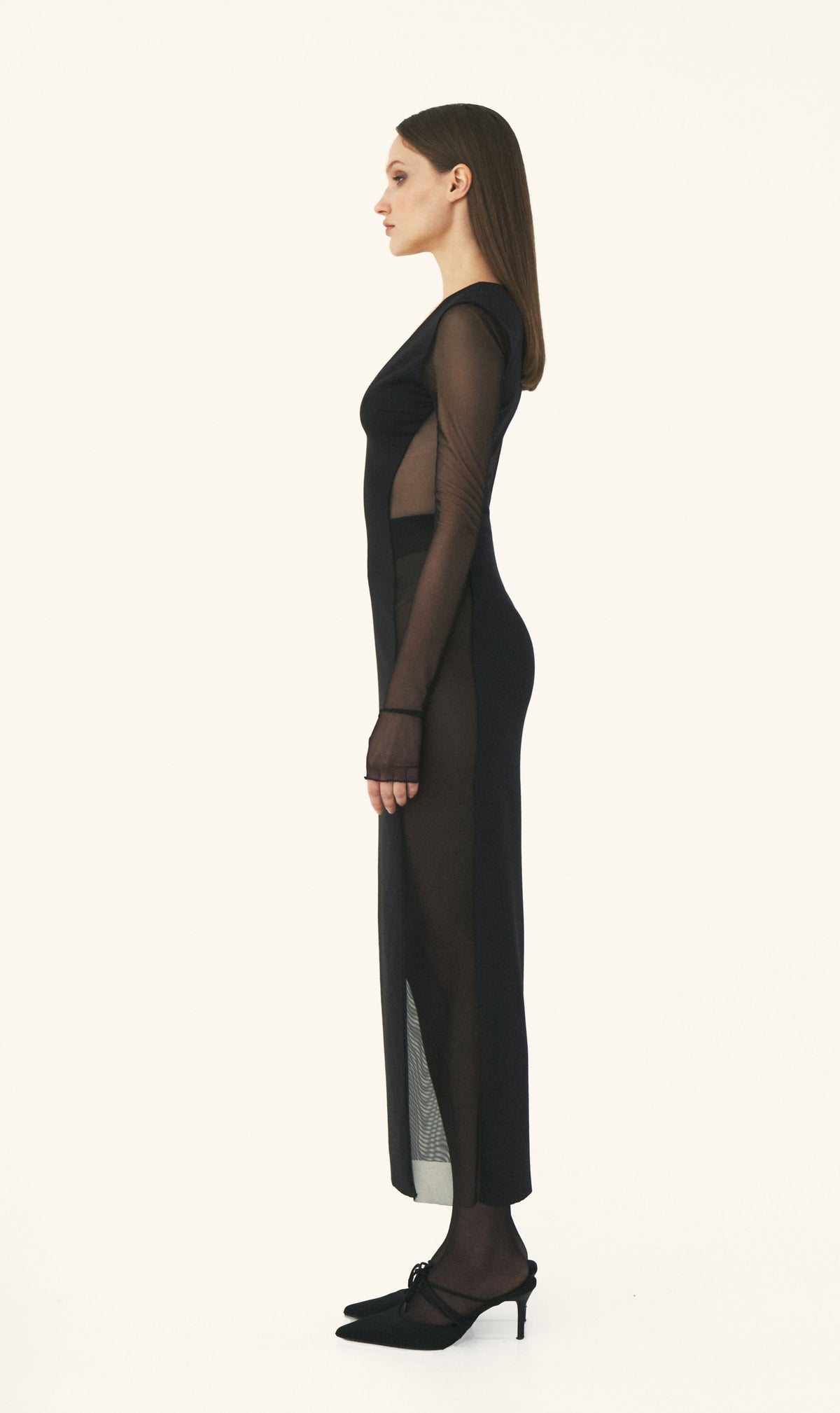 KRIS MARAN - Maxi Dress With Sheer Sides buy at DOORS NYC