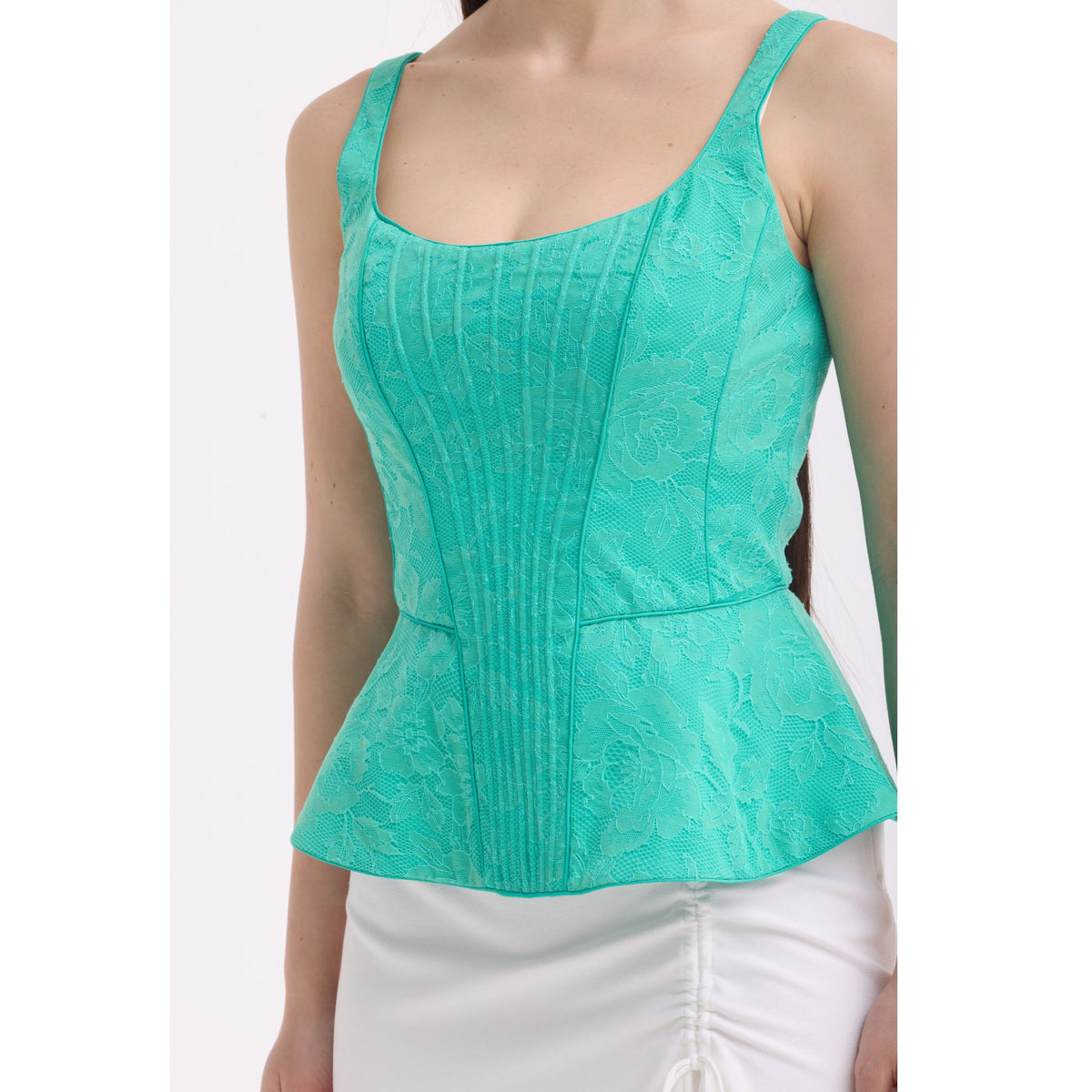 Aqua Lace Corset Top