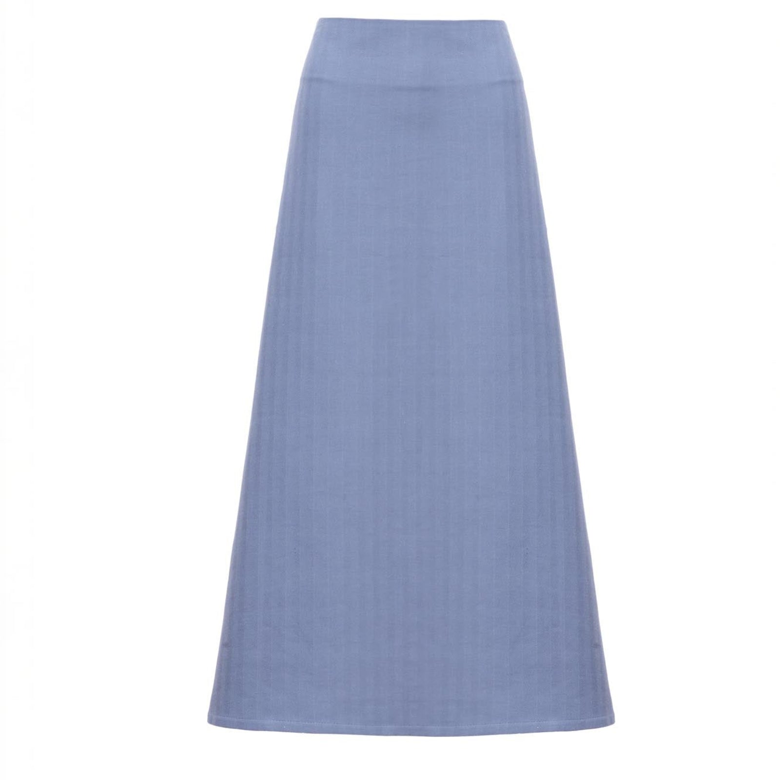 High-Waisted A-Line Pale Blue Maxi Skirt