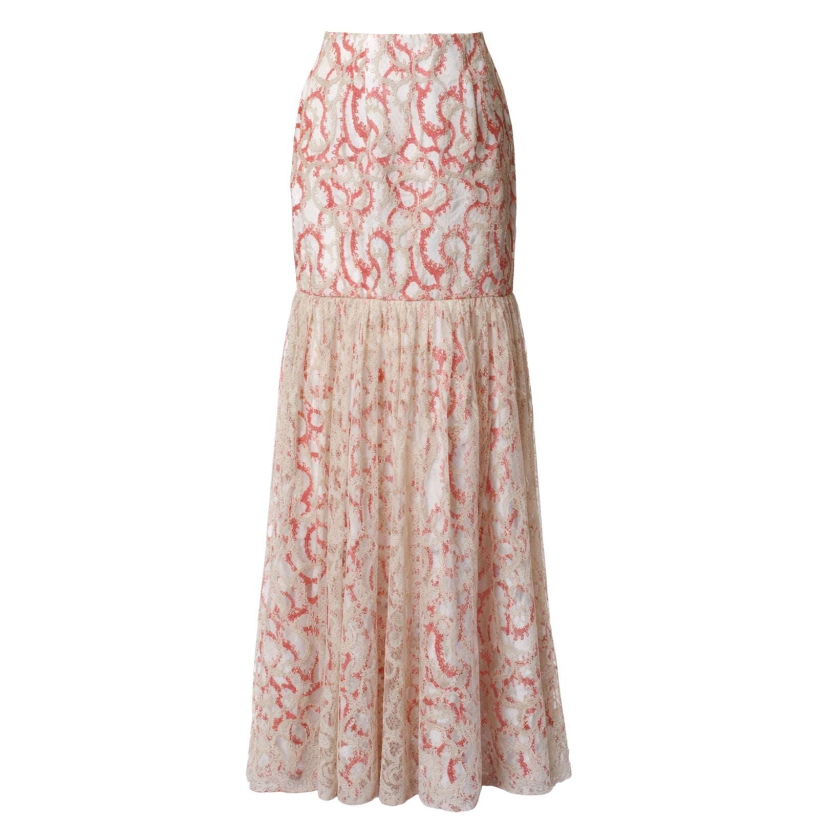 High-Waist Lace Skirt with Flared Hem