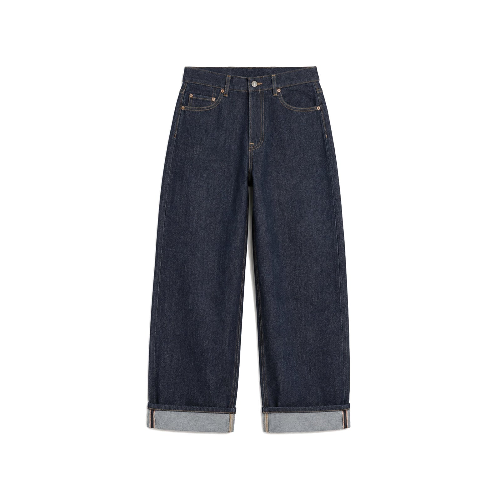 Dark Indigo Selvedge Straight-Leg Jeans