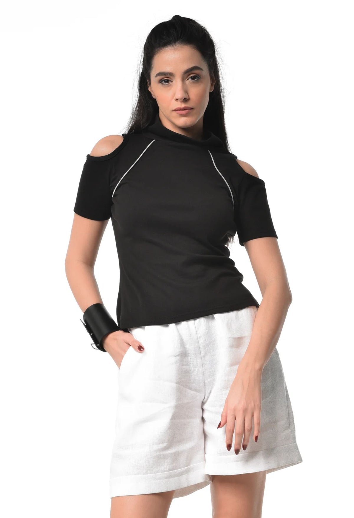METAMORPHOZA - Short Sleeve Open Shoulder Top | PR Sample