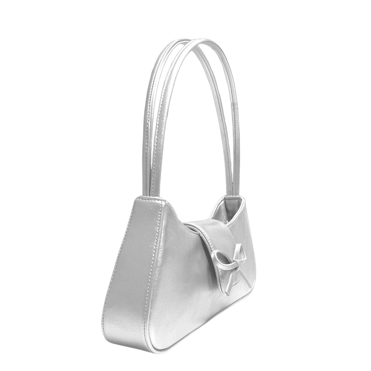 TTMAB - Bow Baguette Bag | Silver, buy at DOORS NYC