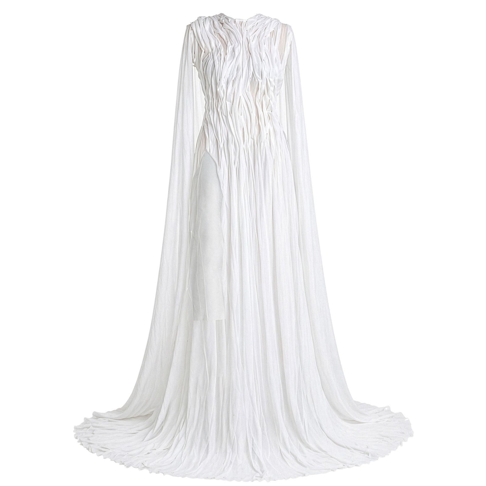 Wave Sculpture Gown in White