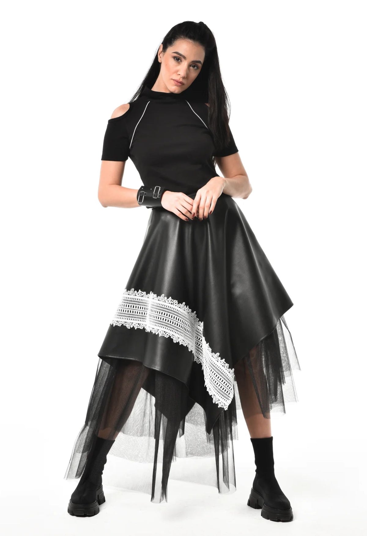 METAMORPHOZA - Short Sleeve Open Shoulder Top | PR Sample