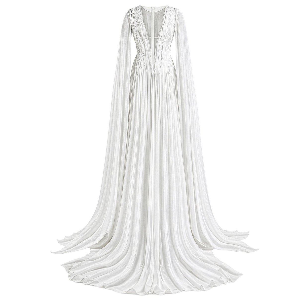 Wave Sculpture Gown in White