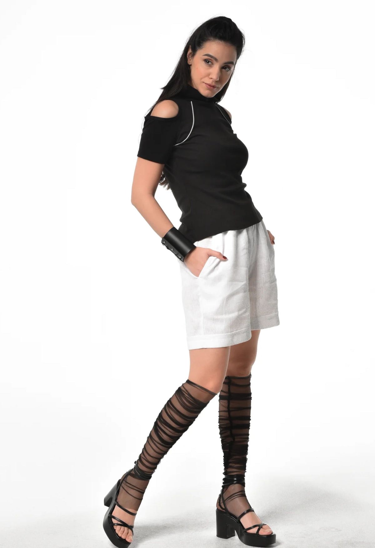 METAMORPHOZA - Short Sleeve Open Shoulder Top | PR Sample