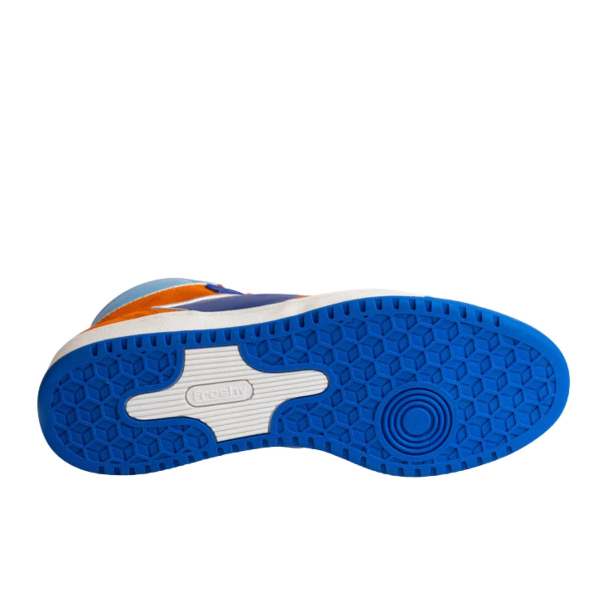 FRESHY - Bounce High-Top Sneakers Orange and Blue PR Sample at DOORS NYC PR showroom