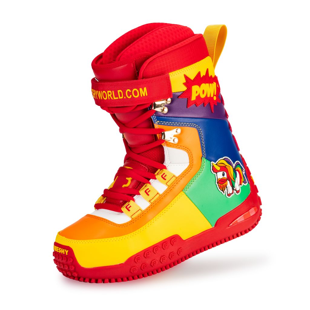 FRESHY - Pow Stomps Boots | Rainbow PR Sample at DOORS NYC PR showroom