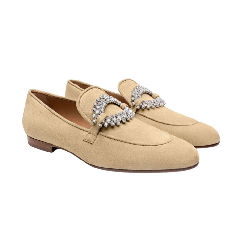 SHAMA - Kate Beige suede Loafers , buy at DOORS NYC