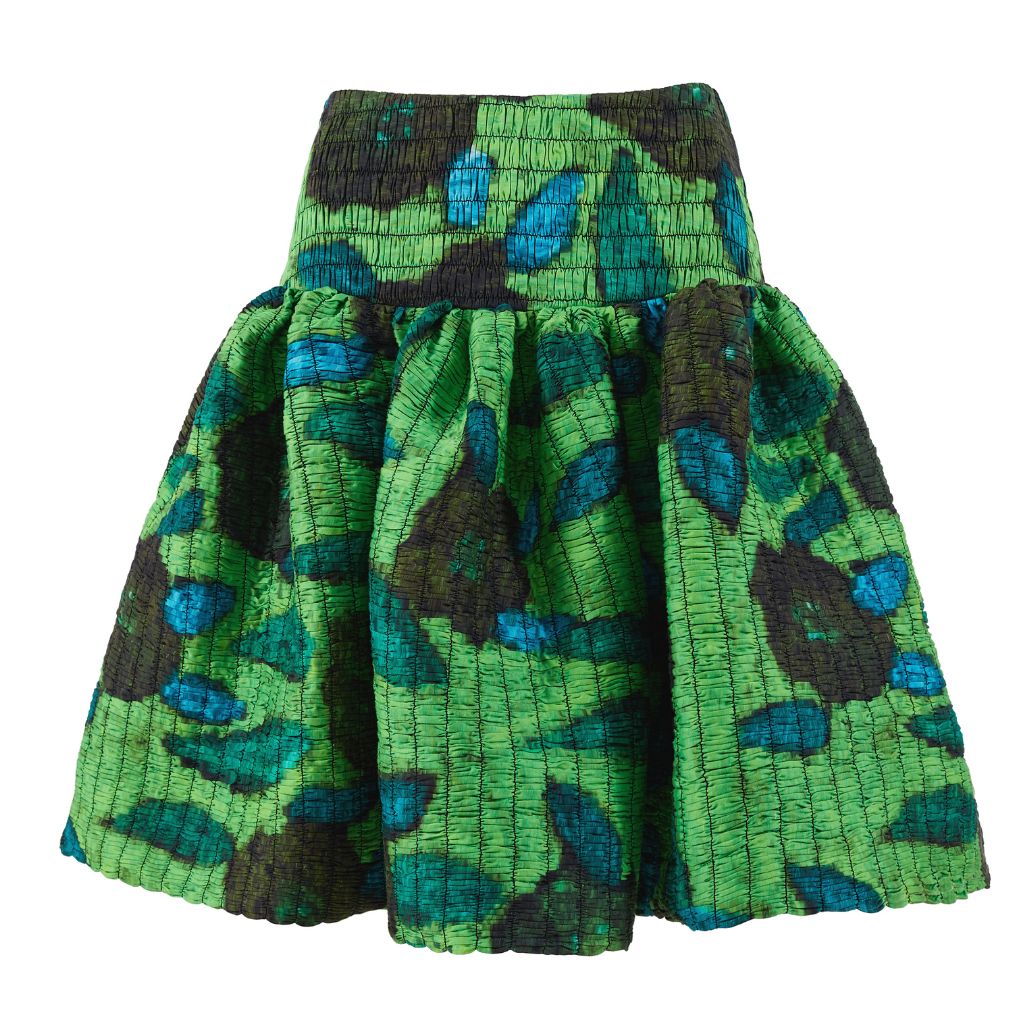 CHICTOPIA - Green Shirred Skirt, buy at DOORS NYC