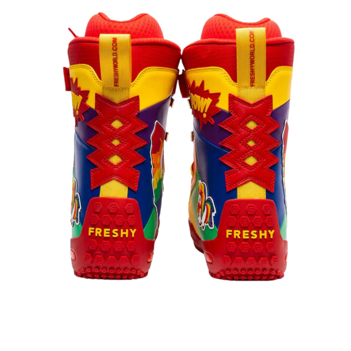 FRESHY - Pow Stomps Snowboard Boots Rainbow | PR Sample, PR Sample at DOORS NYC PR showroom