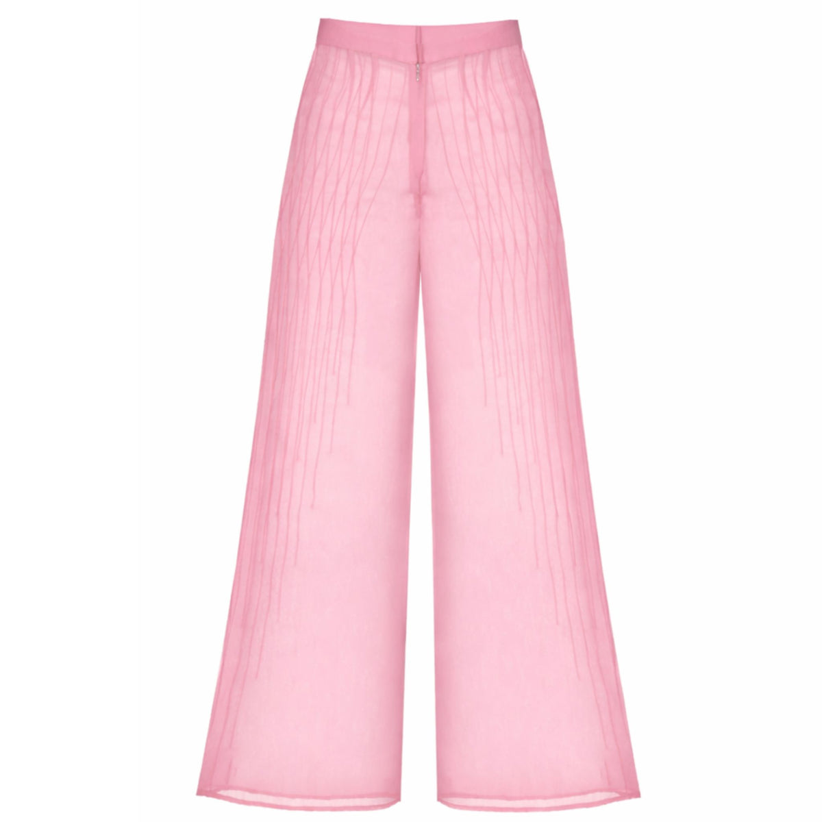 Sheer Pin Tuck Trousers | Pink