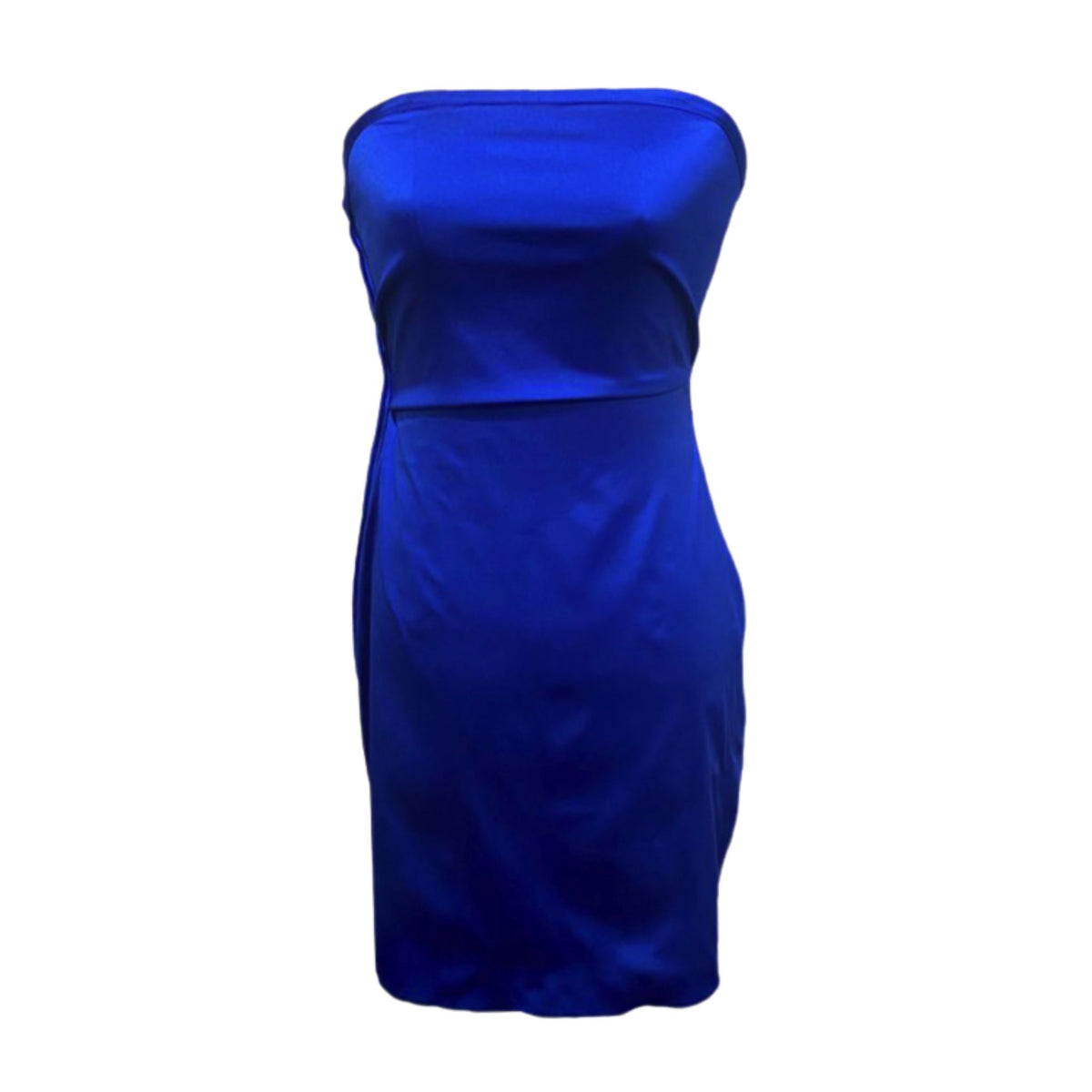 OTKUTYR - Royal Blue Strapless Reversible Mini Dress with Side Zipper, buy at DOORS NYC