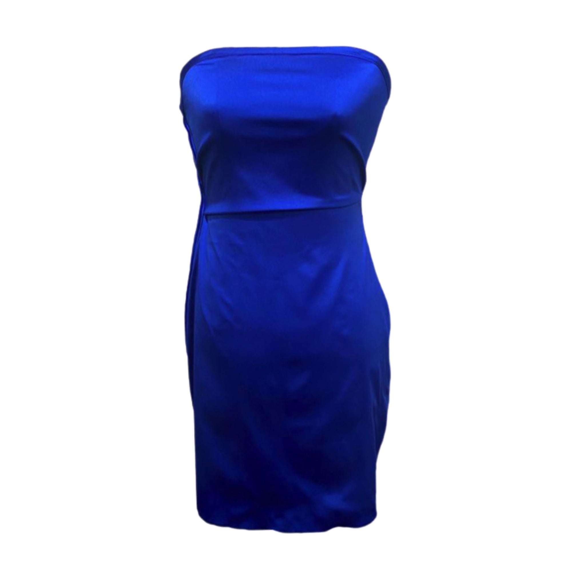 Royal Blue Strapless Reversible Mini Dress with Side Zipper | PR Sample