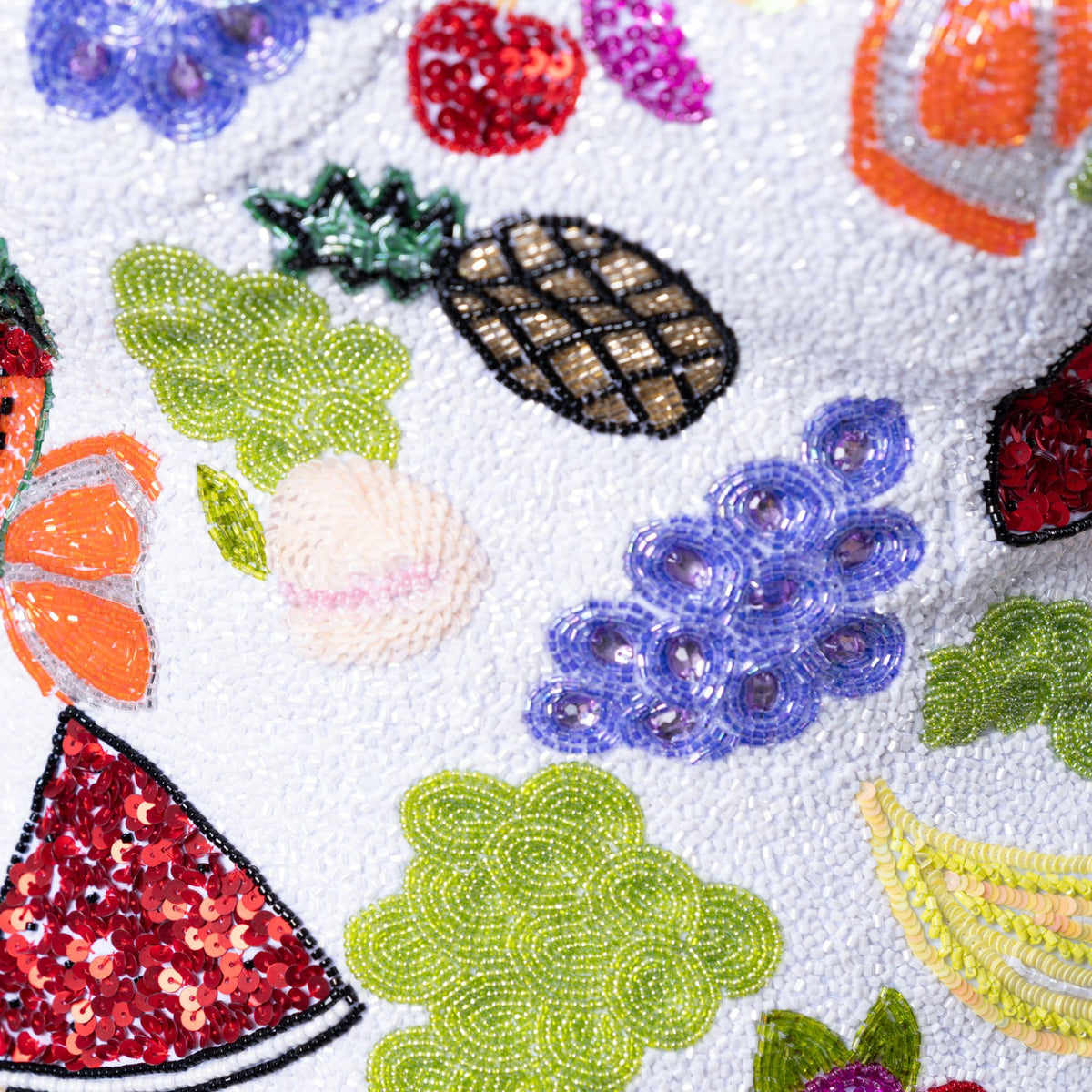 Fruit Hand-Beaded Embellished Corset Top | White