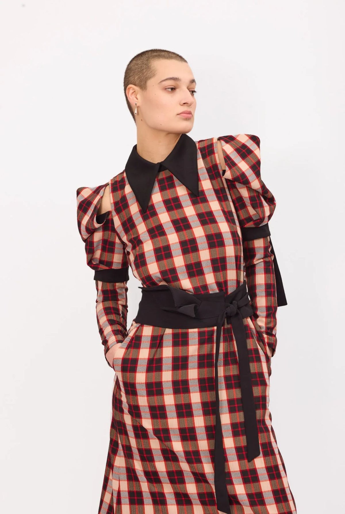 JULIA ALLERT - Cold Shoulder Long Sleeve Dress buy at doors.nyc