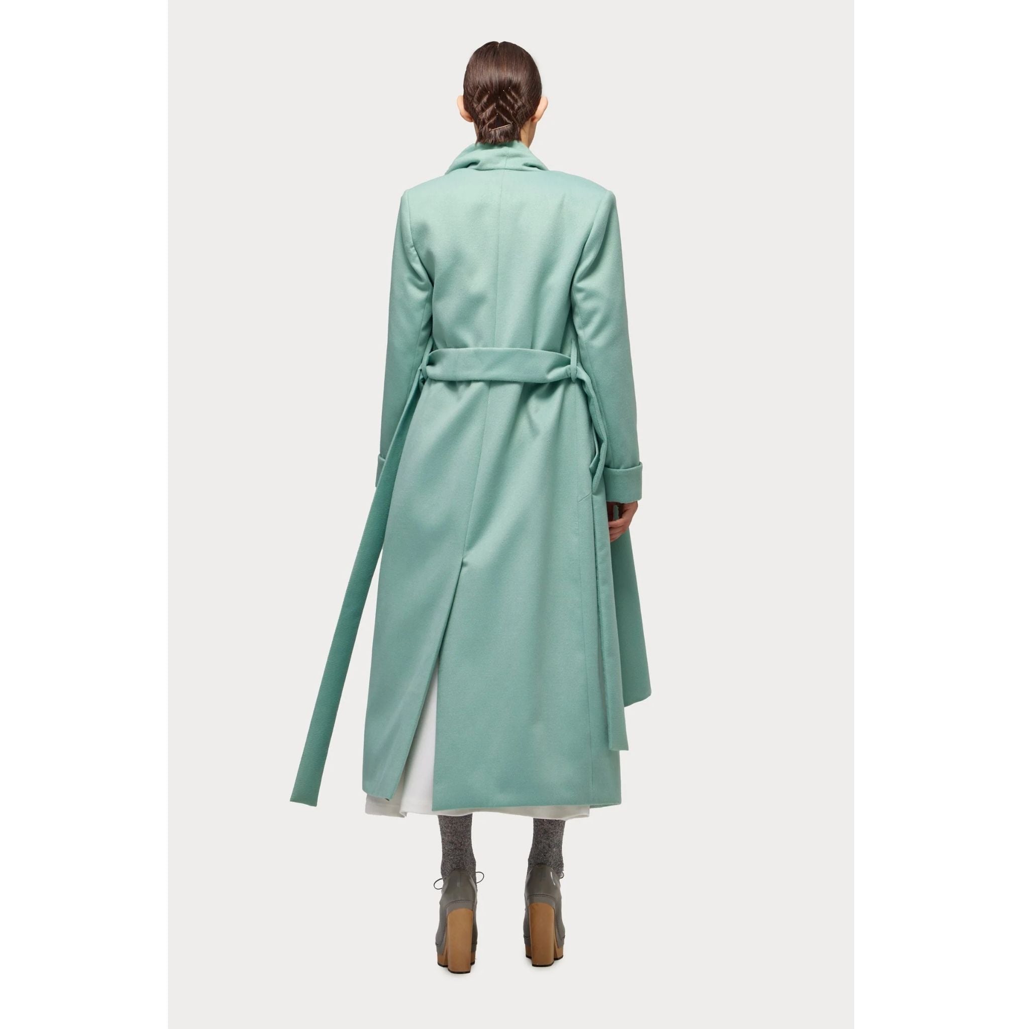 Long Wrap Coat With Drape Collar | Mint