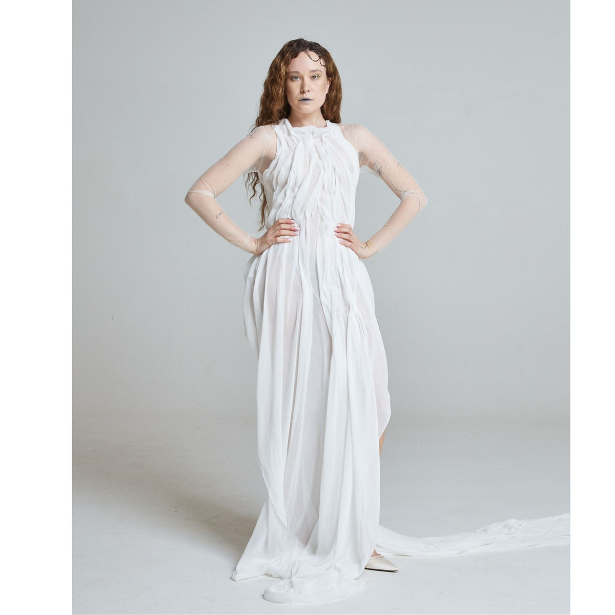 Current Flow Gown in White