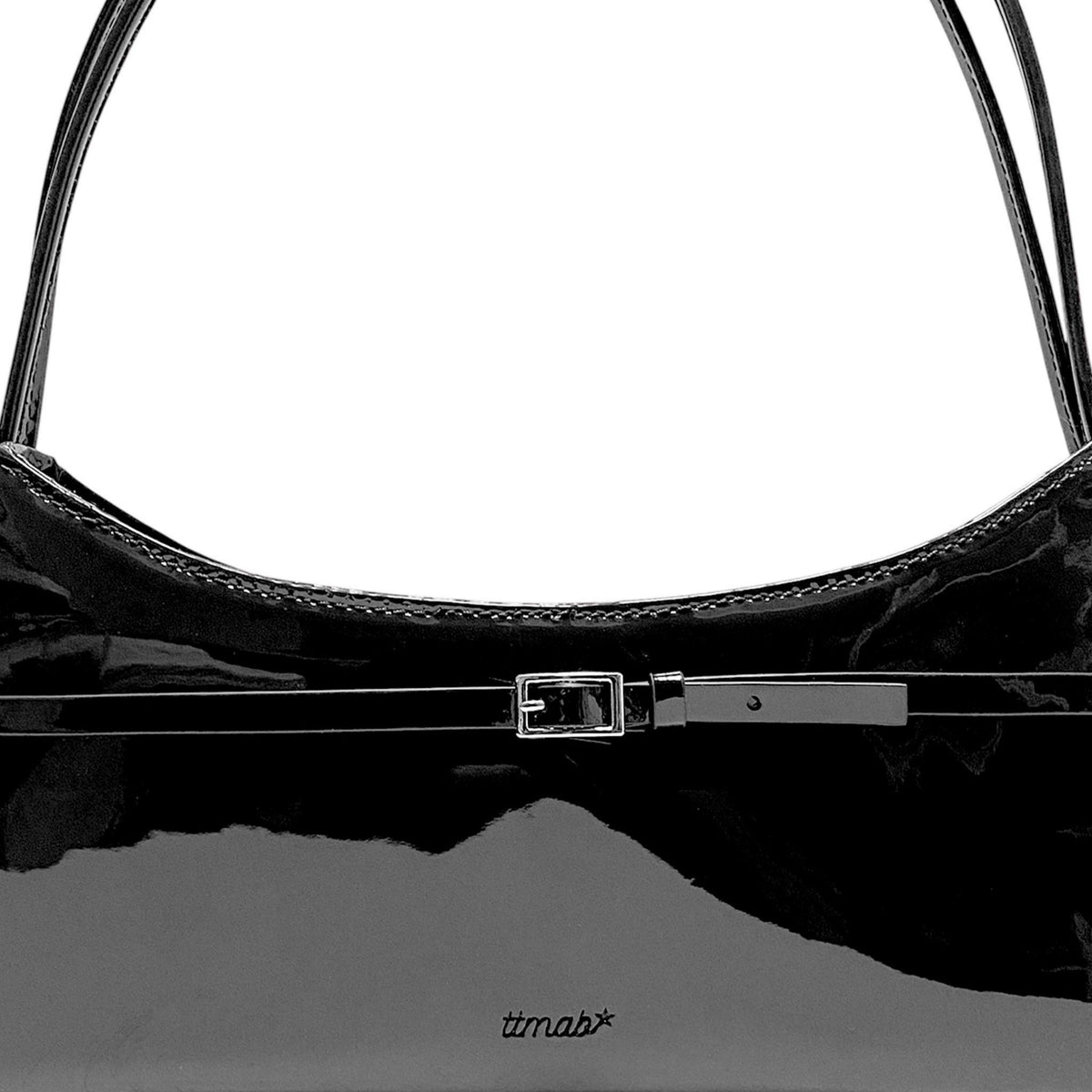TTMAB - Patent Leather Mini Buckle Baguette Bag | Black  buy at DOORS NYC