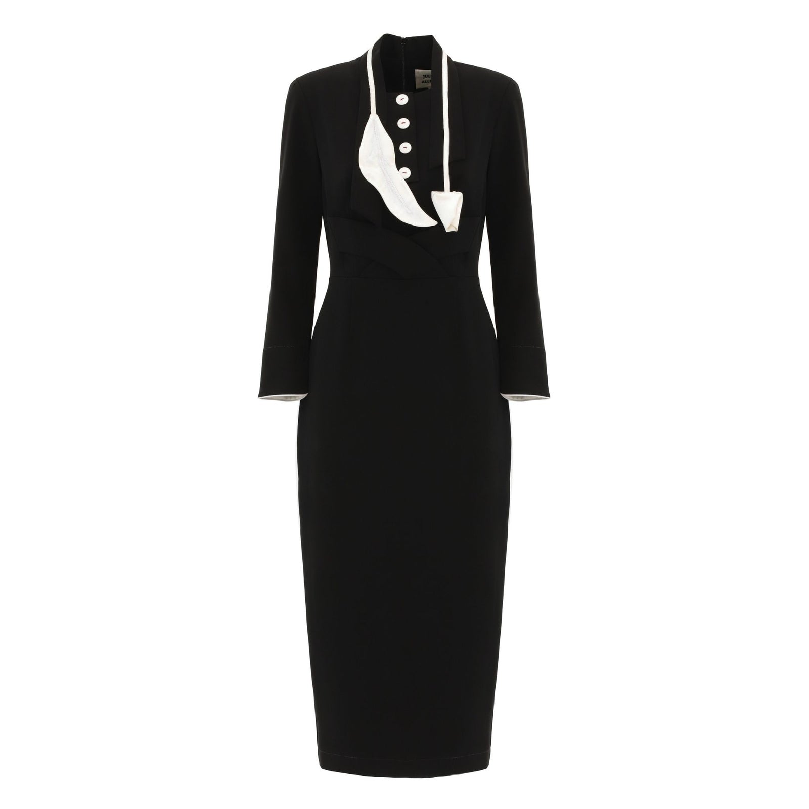 Stylish Formal Fitted Midi Dress | Black