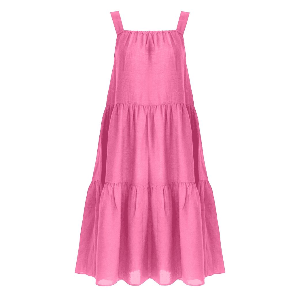 ZENZEE - Linen Tiered Dress | Coral, buy at DOORS NYC