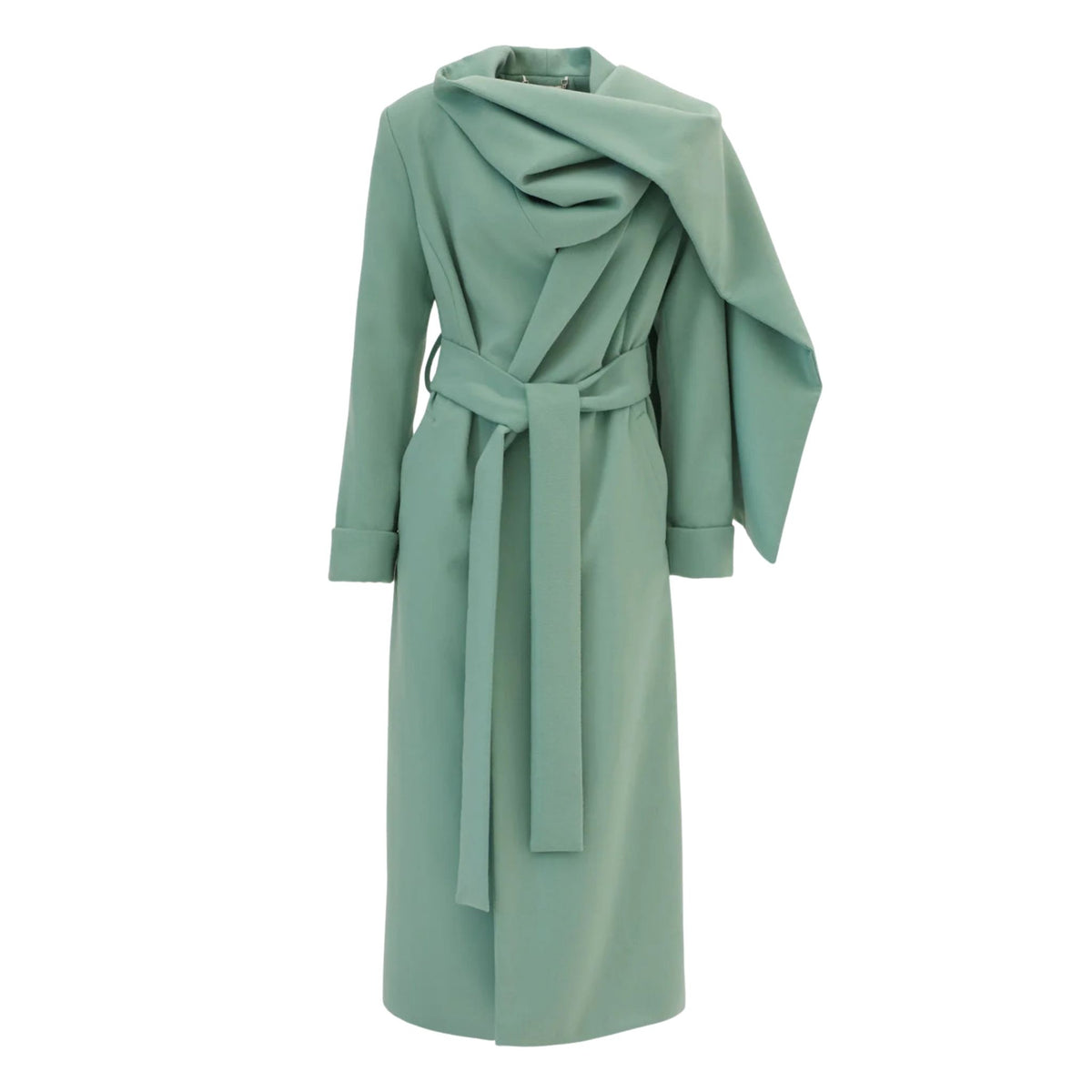 Long Wrap Coat With Drape Collar | Mint