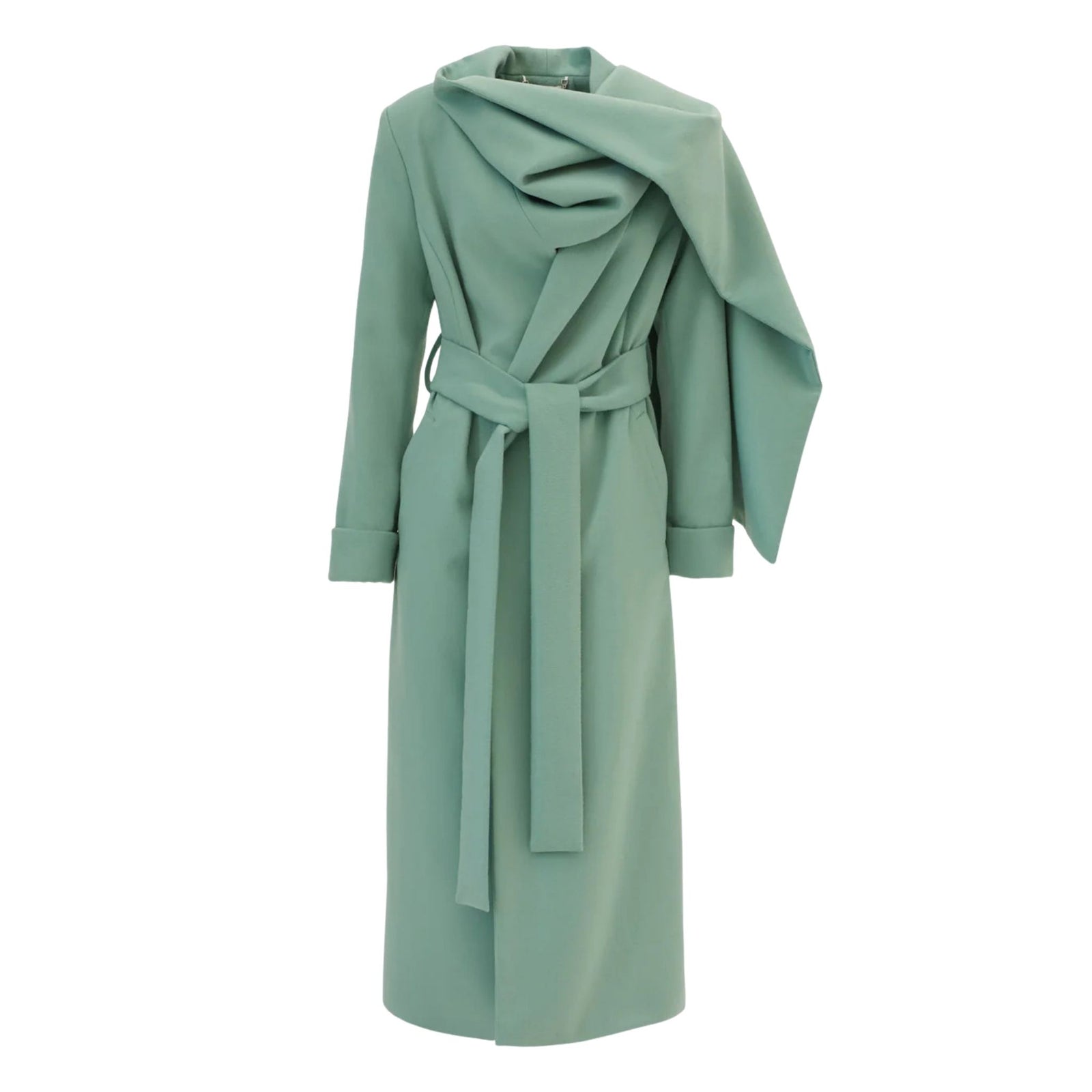 Long Wrap Coat With Drape Collar | Mint