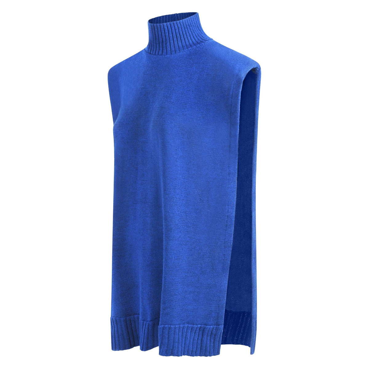 Blue sweater vest on a white background