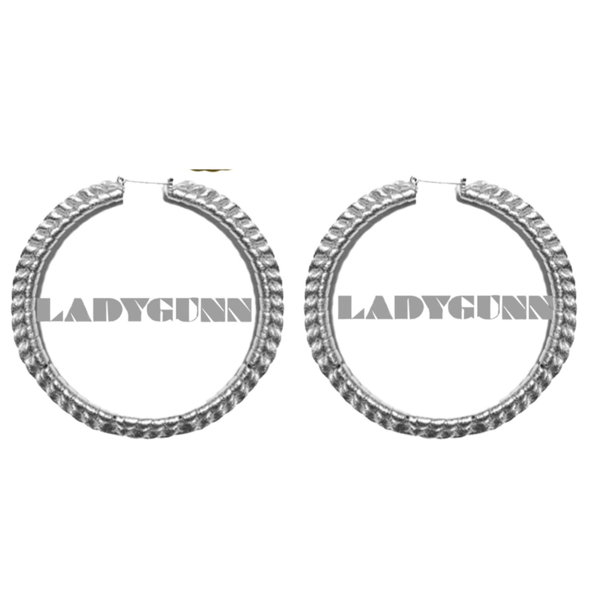 Silver Textured Hoop Earrings | SM x LADYGUNN
