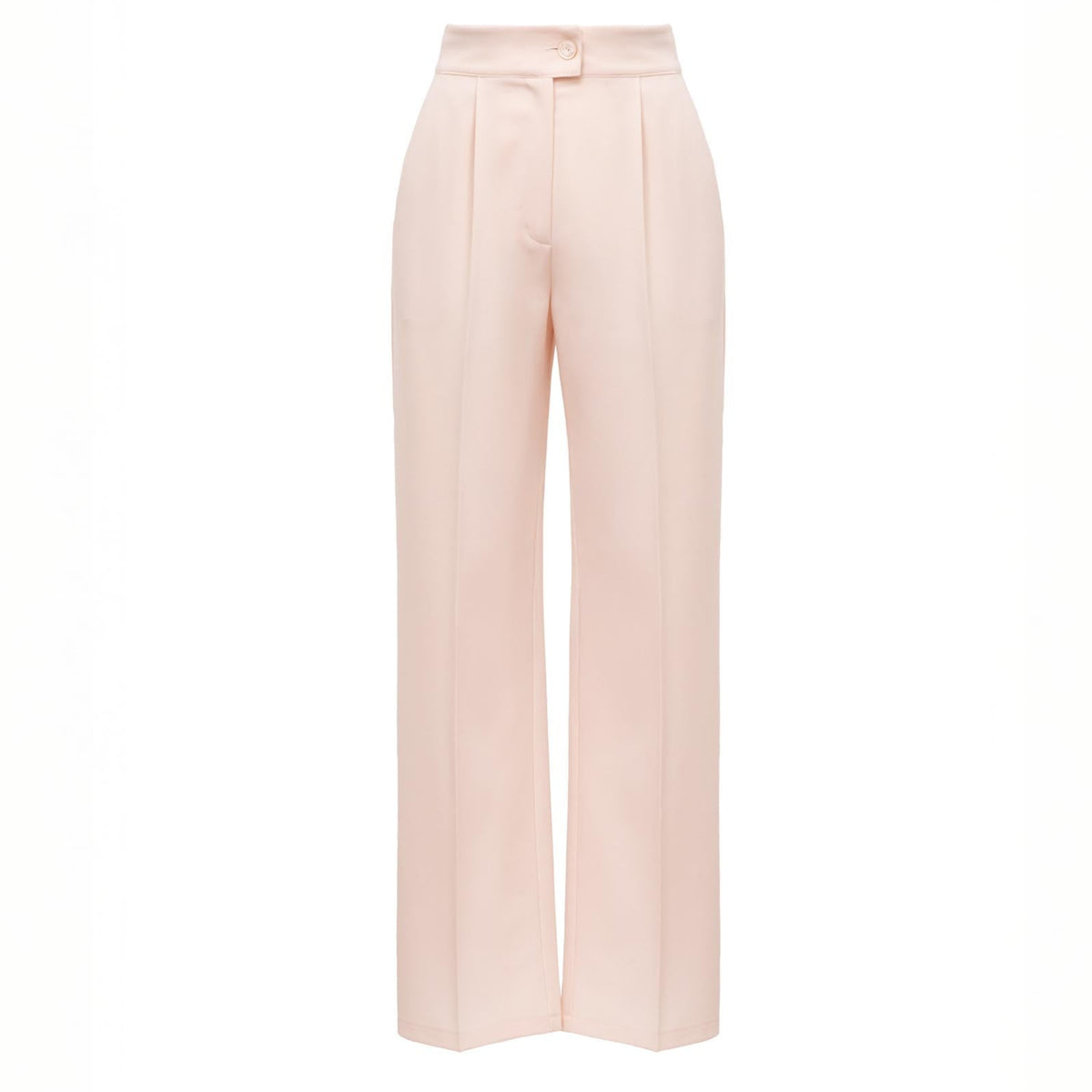 High-Waisted Pleated Blush Peach Trousers