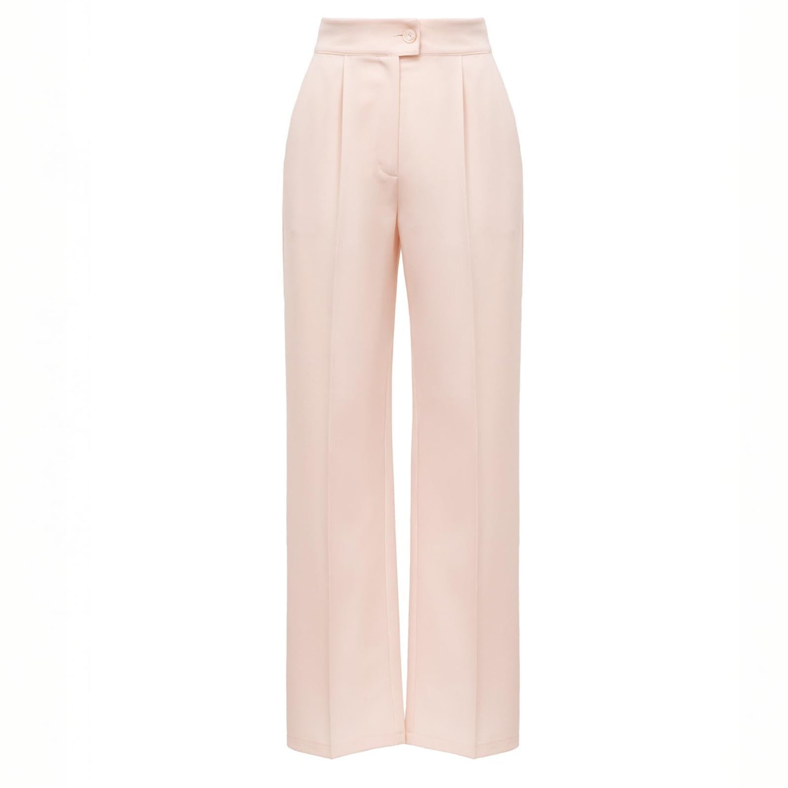 High-Waisted Pleated Blush Peach Trousers