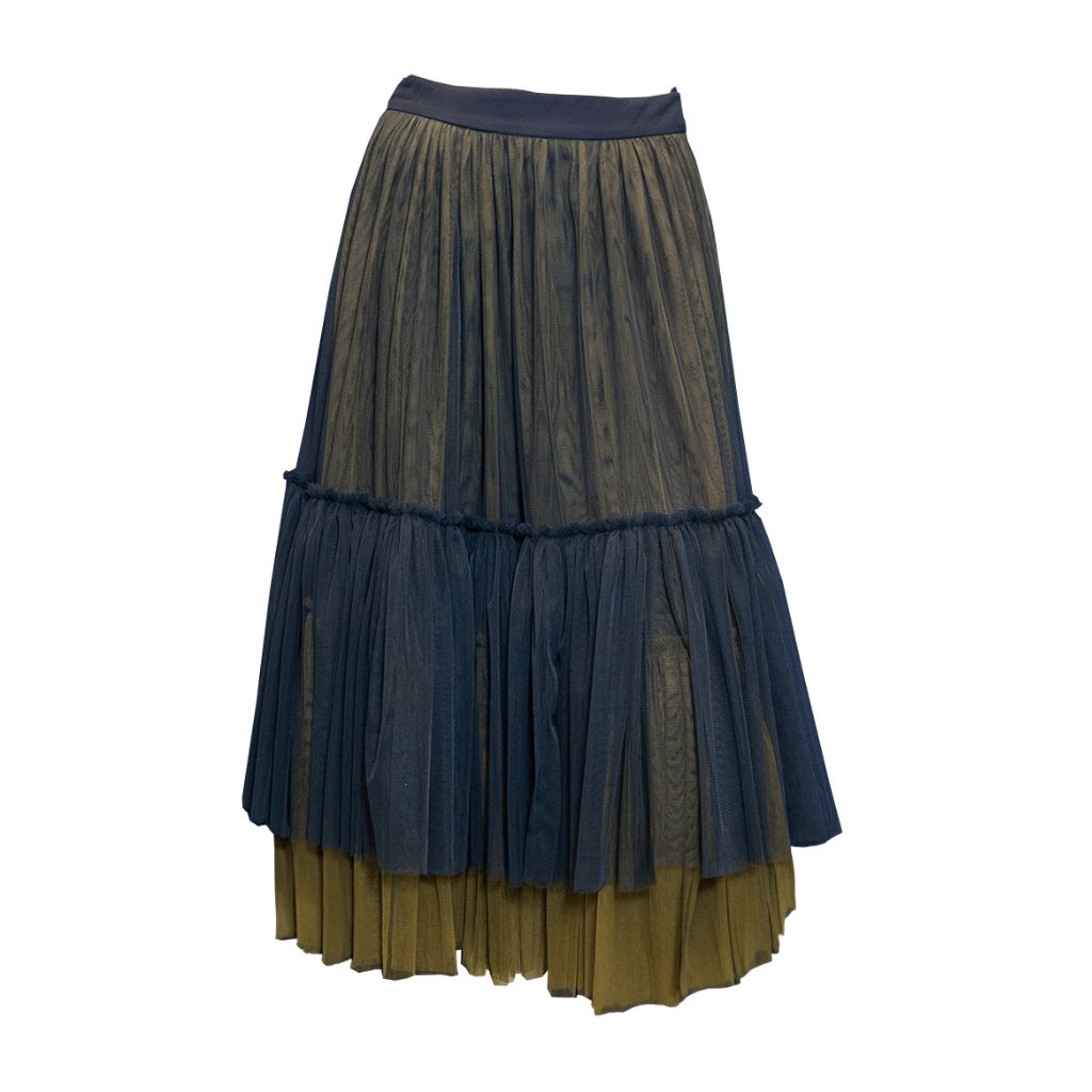RECKLESS ERICKA -Navy Gathered Skirt, buy at DOORS NYC