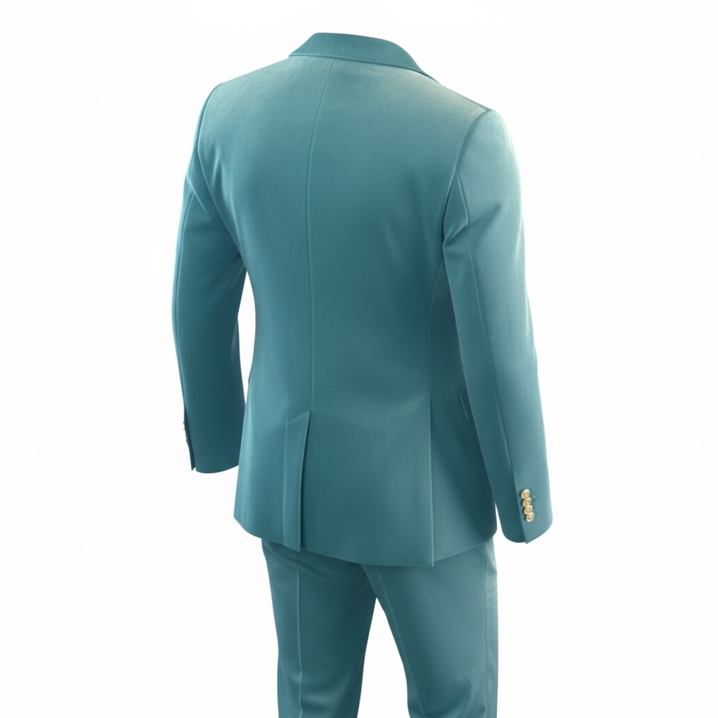 Turquoise Velvet Double-Breasted Suit