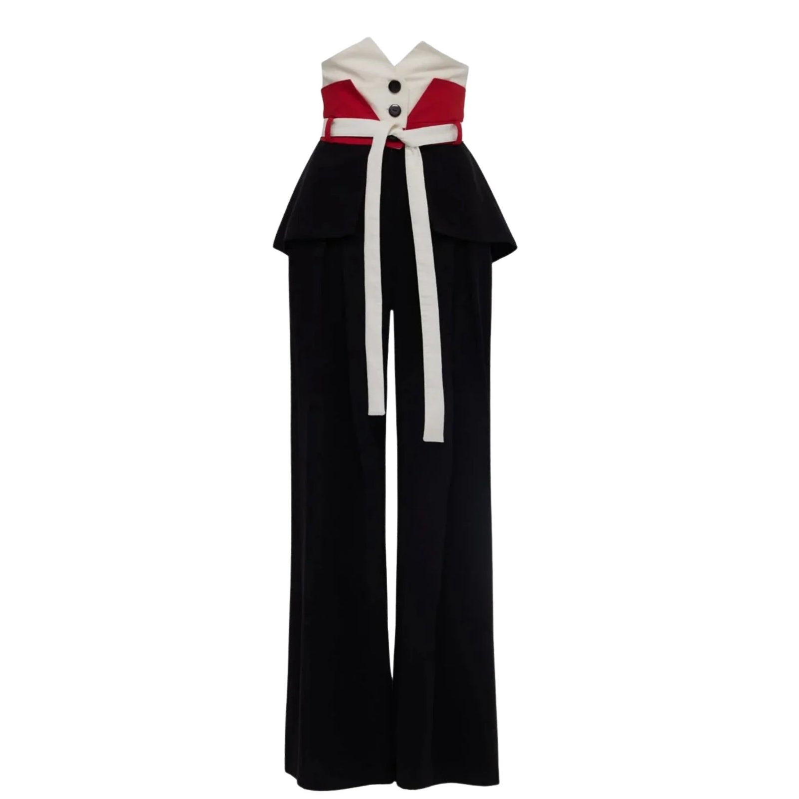 Flared Pants With Corset Waistband | Black