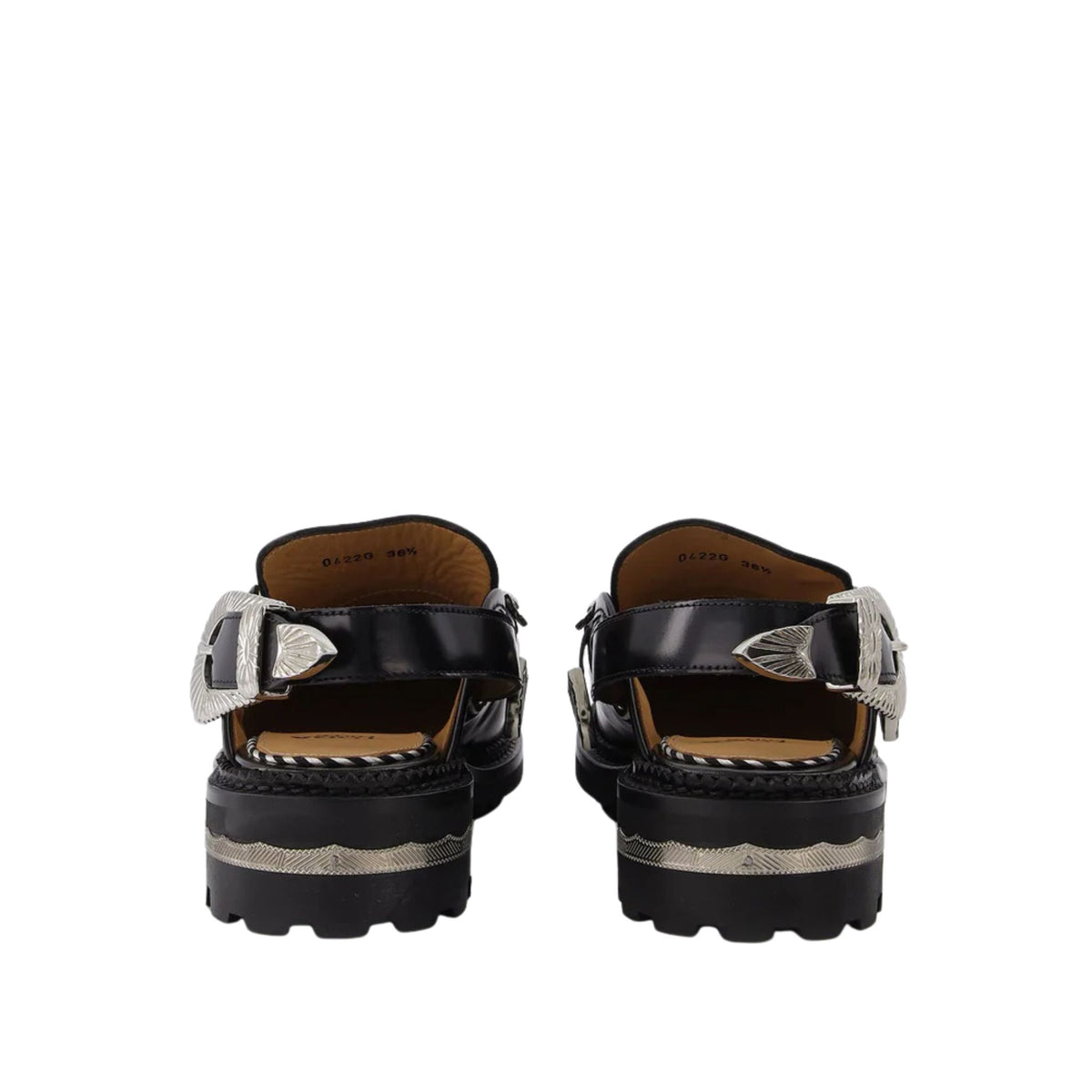 TOGA PULLA  -Black Metal Mule Loafers at DOORS NYC  