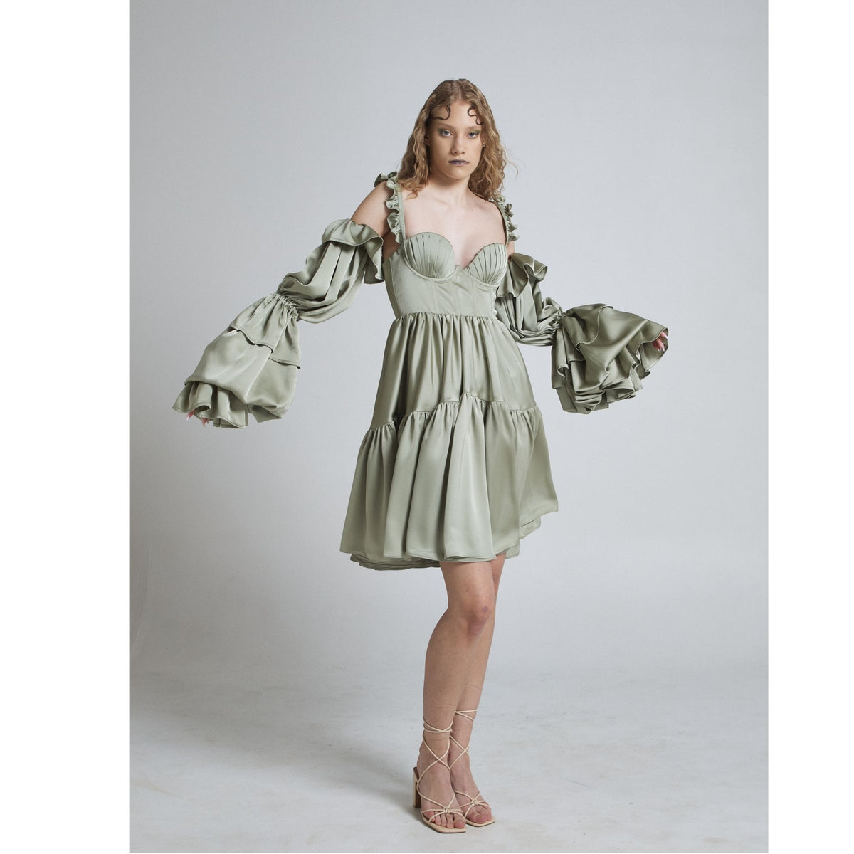 Nordic Shell 2in1 Dress in Sage Green