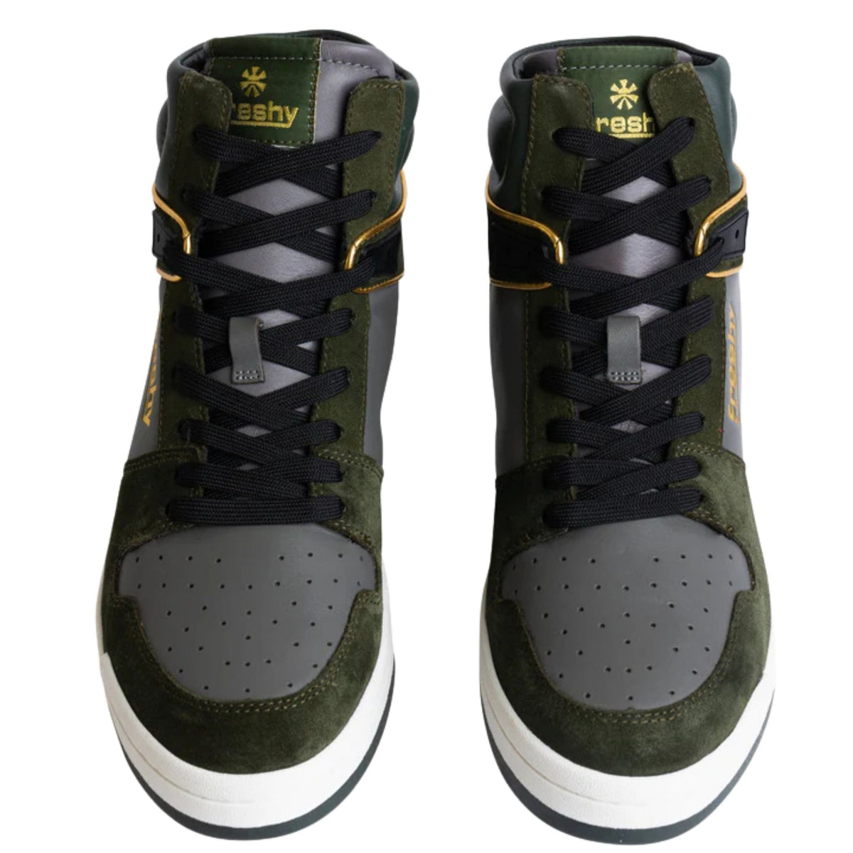 FRESHY - Bounce High-Top Sneakers Olive Green, buy at DOORS NYC