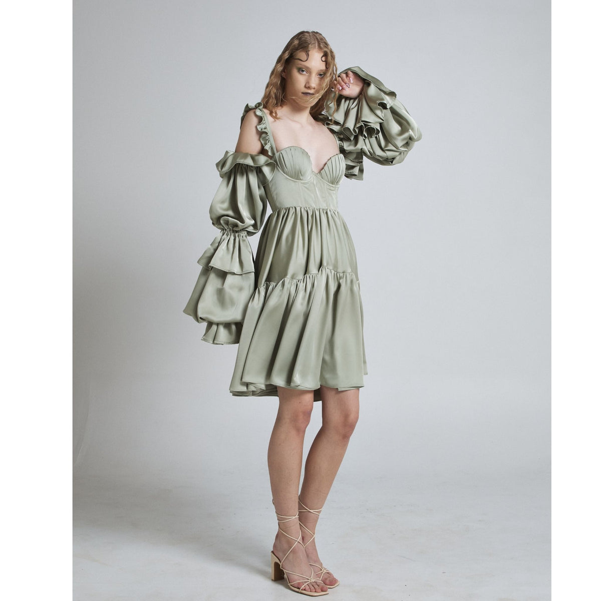 Nordic Shell 2in1 Dress in Sage Green